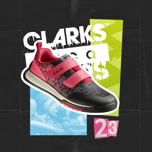 Clarks CicaStarRun Kid Pink Combi Syn - Wide Fit