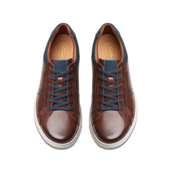 Clarks Mapstone Lace Mahogany Leather