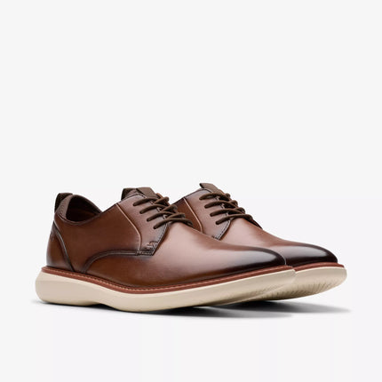 Clarks Brantin Plain Dark Tan Leather