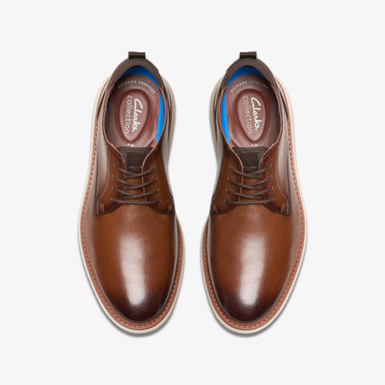 Clarks Brantin Plain Dark Tan Leather