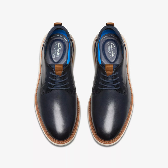 Clarks Brantin Plain Navy Leather