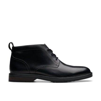 Clarks Aldwin Chukka Black Leather Smart Boots