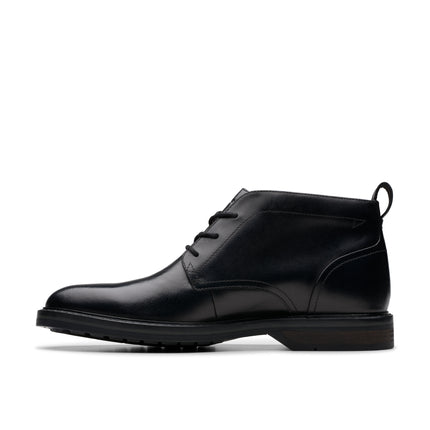 Clarks Aldwin Chukka Black Leather Smart Boots