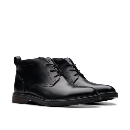 Clarks Aldwin Chukka Black Leather Smart Boots