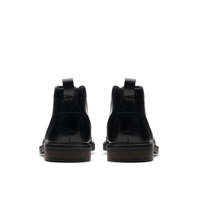 Clarks Aldwin Chukka Black Leather Smart Boots