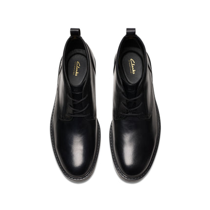 Clarks Aldwin Chukka Black Leather Smart Boots