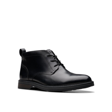 Clarks Aldwin Chukka Black Leather Smart Boots
