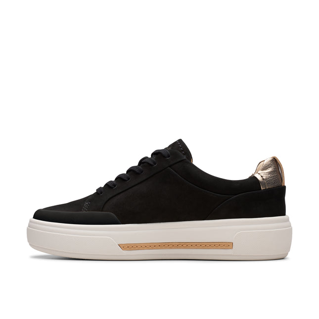 Clarks Hollyhock Zip Black Womens Trainers