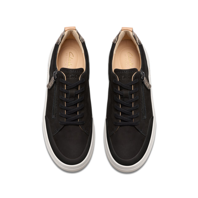 Clarks Hollyhock Zip Black Womens Trainers
