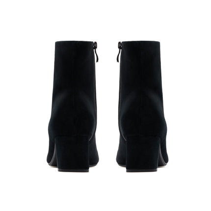Clarks Fernie Zip Black Suede Dress Boots