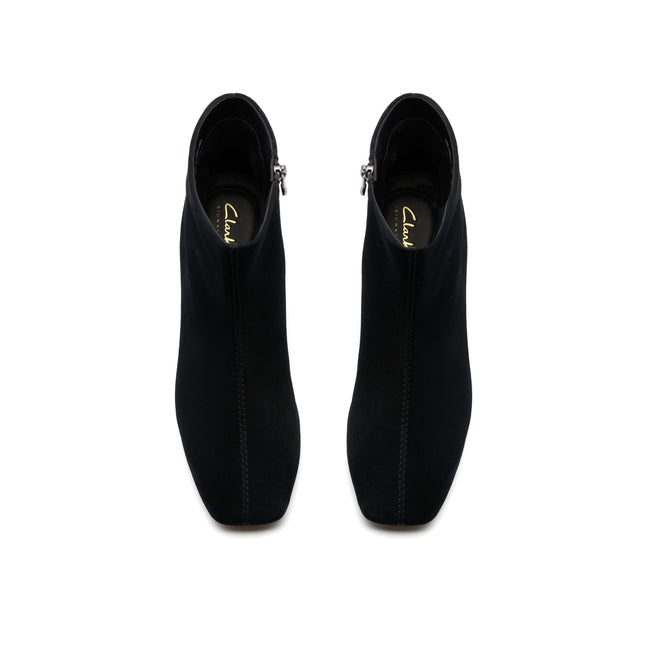 Clarks Fernie Zip Black Suede Dress Boots