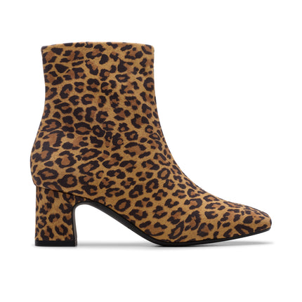 Clarks Fernie Zip Leopard Suede Dressy Boots