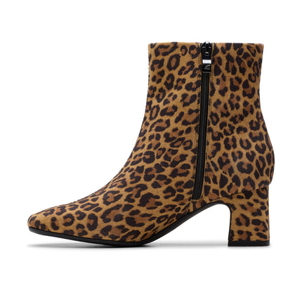 Clarks Fernie Zip Leopard Suede Dressy Boots