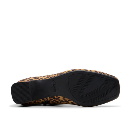 Clarks Fernie Zip Leopard Suede Dressy Boots