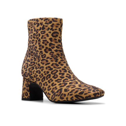 Clarks Fernie Zip Leopard Suede Dressy Boots
