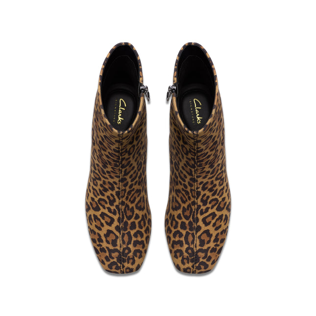 Clarks Fernie Zip Leopard Suede Dressy Boots
