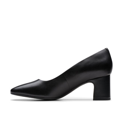 Clarks Fernie Court Black Leather Womens Heels