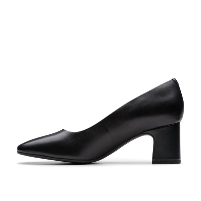 Clarks Fernie Court Black Leather Womens Heels