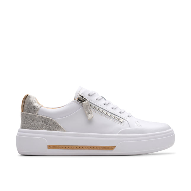 Clarks Hollyhock Zip Silver Womens Trainers