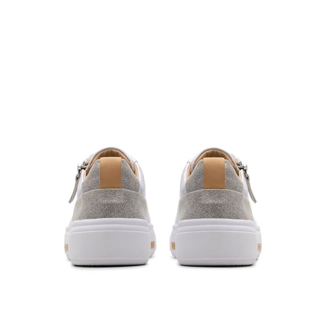 Clarks Hollyhock Zip Silver Womens Trainers
