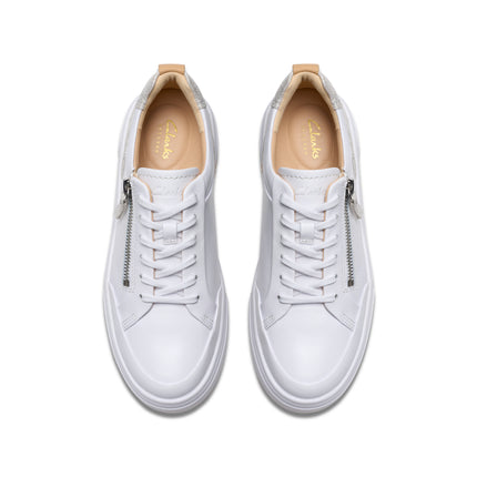 Clarks Hollyhock Zip Silver Womens Trainers