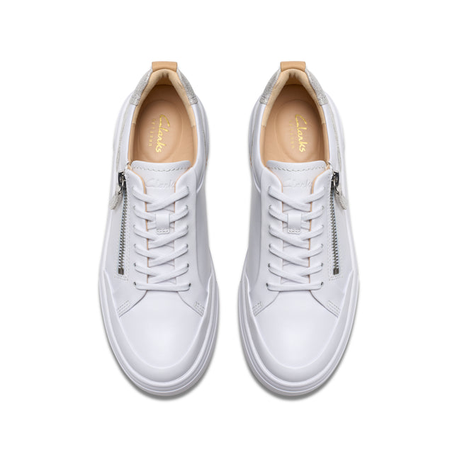 Clarks Hollyhock Zip Silver Womens Trainers
