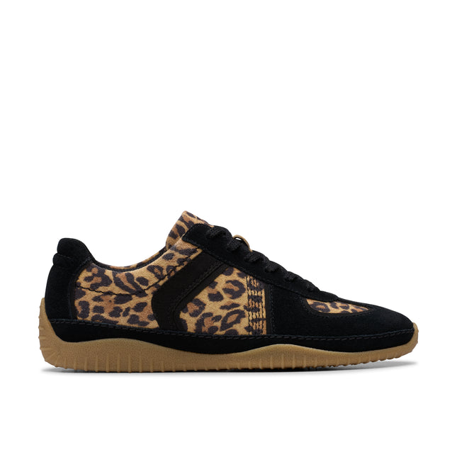 Clarks Meridor Lo Leopard Print Womens Trainers