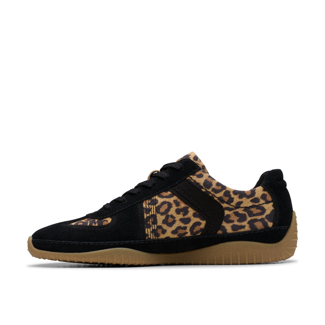 Clarks Meridor Lo Leopard Print Womens Trainers