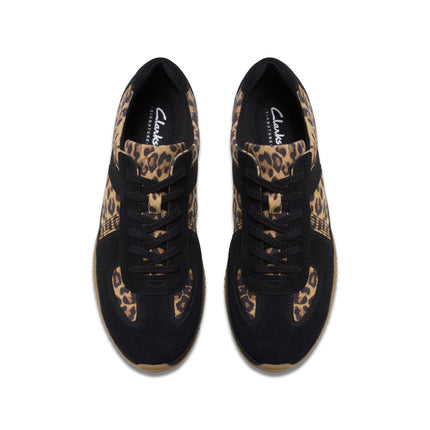 Clarks Meridor Lo Leopard Print Womens Trainers