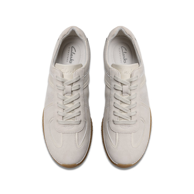 Clarks Meridor Lo Off White Womens Trainers
