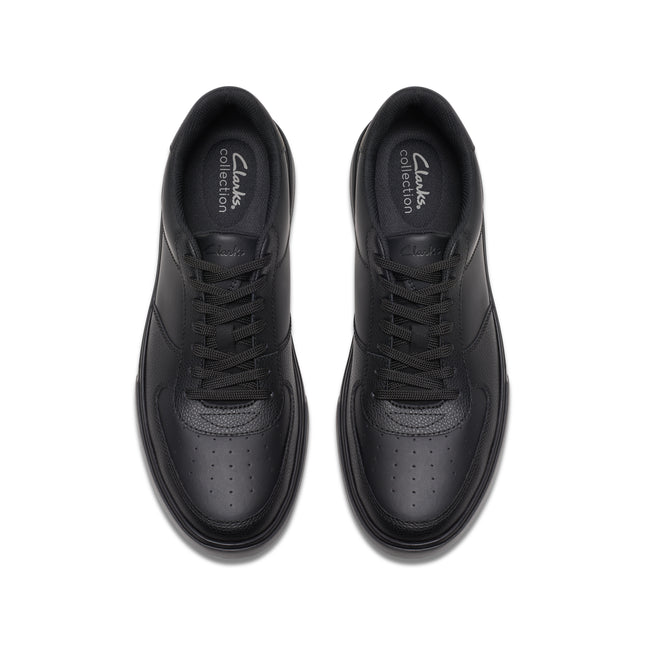 Clarks Romsey Tie Black Leather School College Work
