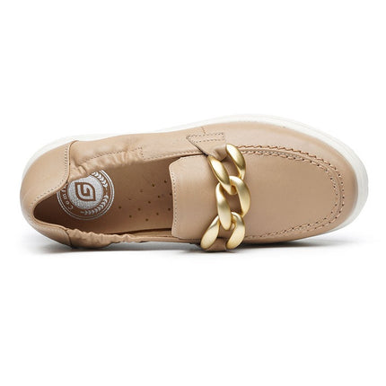 G Comfort 26295C Waterproof CHAMPAGNE CALF Ladies Loafers