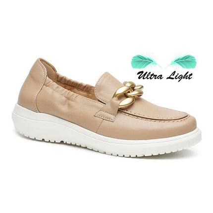 G Comfort 26295C Waterproof CHAMPAGNE CALF Ladies Loafers
