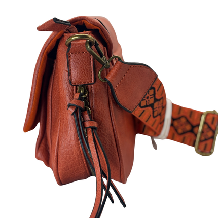 Concept Flap Crossbody Bag Rust Orange
