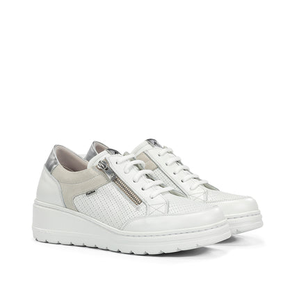 Fluchos F2173 Sugar Blanco Women’s Leather Sneakers – Lightweight “Light” Technology, 5 cm EVA Platform Sole – Summer 2026 (White)
