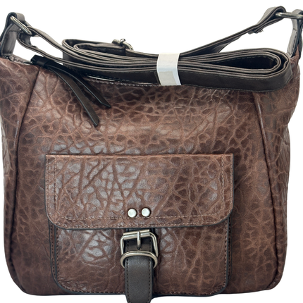 Concept Textured Bag with Strap Brown