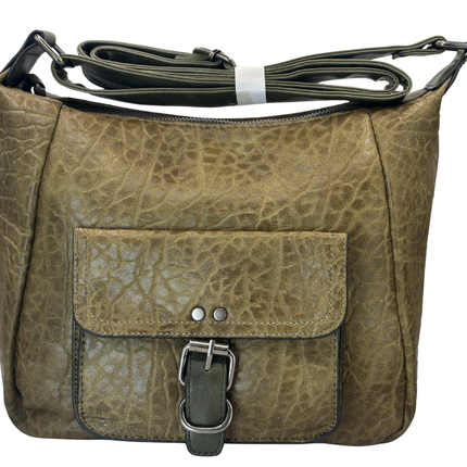 Concept Textured Bag with Strap Olive Green