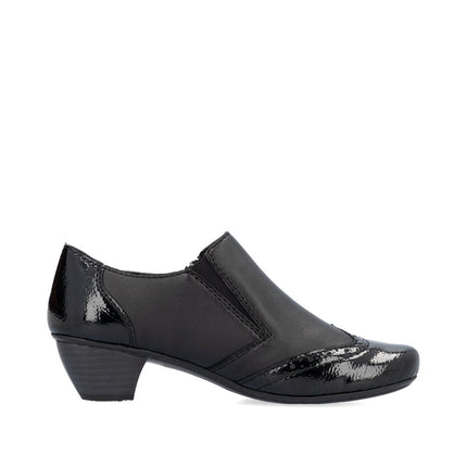 Rieker 41757-00 Ladies Black Heeled Shoes