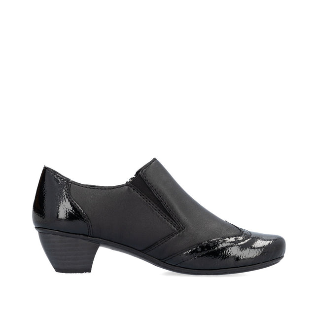Rieker 41757-00 Ladies Black Heeled Shoes