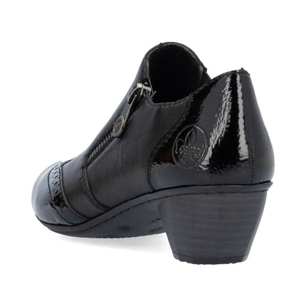 Rieker 41757-00 Ladies Black Heeled Shoes