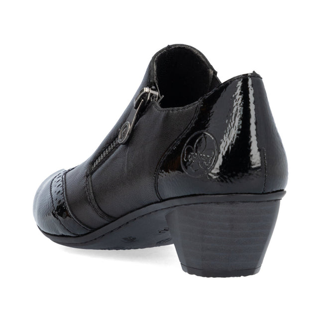 Rieker 41757-00 Ladies Black Heeled Shoes