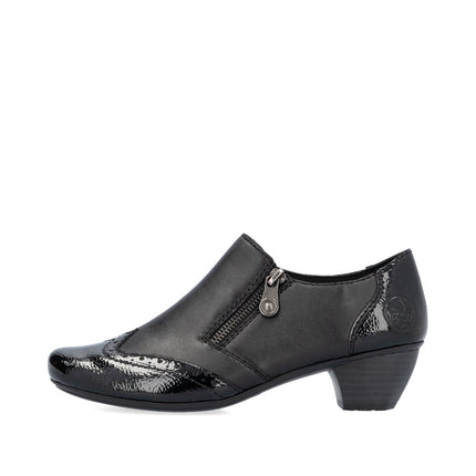 Rieker 41757-00 Ladies Black Heeled Shoes