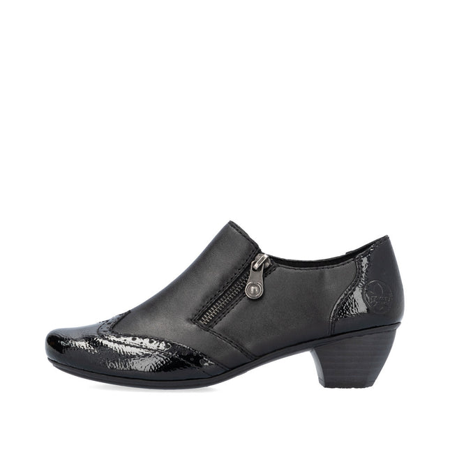 Rieker 41757-00 Ladies Black Heeled Shoes