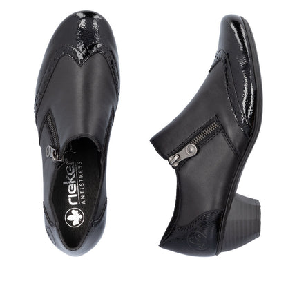 Rieker 41757-00 Ladies Black Heeled Shoes