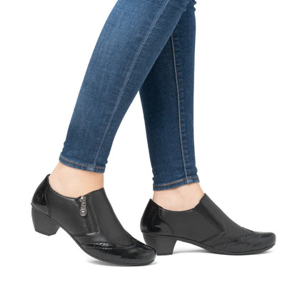 Rieker 41757-00 Ladies Black Heeled Shoes