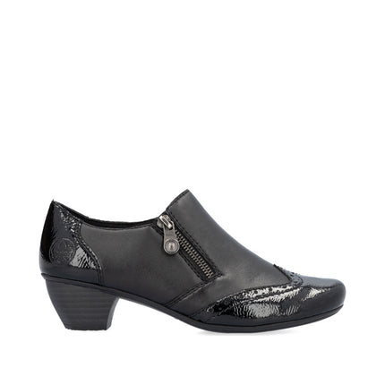 Rieker 41757-00 Ladies Black Heeled Shoes