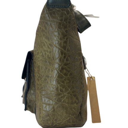 Concept Textured Bag with Strap Olive Green