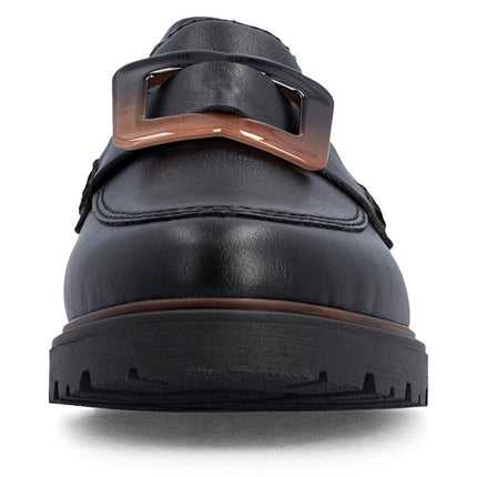 Rieker 45553-00  Black Ladies Casual Loafer Shoes