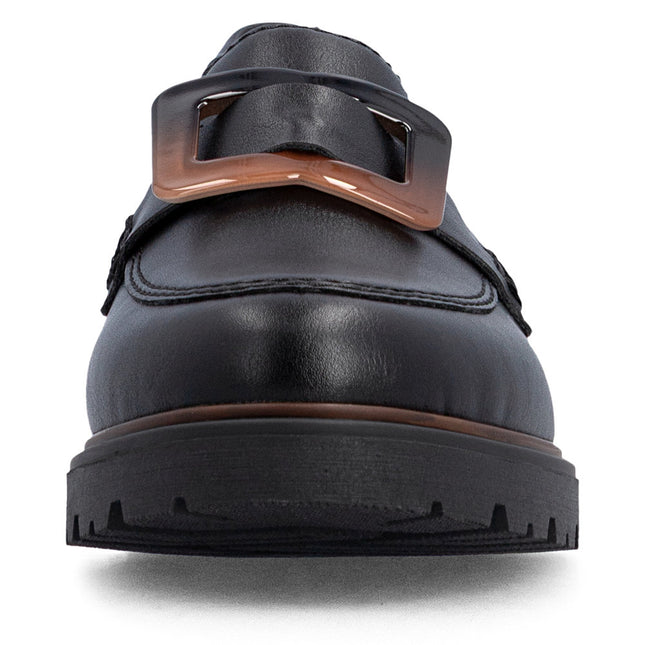 Rieker 45553-00  Black Ladies Casual Loafer Shoes