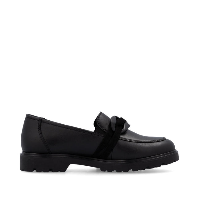 Rieker 45566-00 Black Leather Womens Loafer